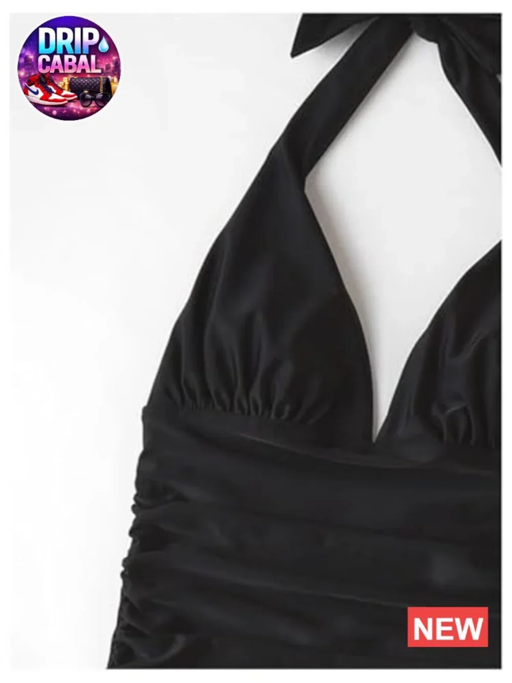 Halter Tankini Set Ruched Tummy Control Boyshort Swimsuit Bathing Suit
